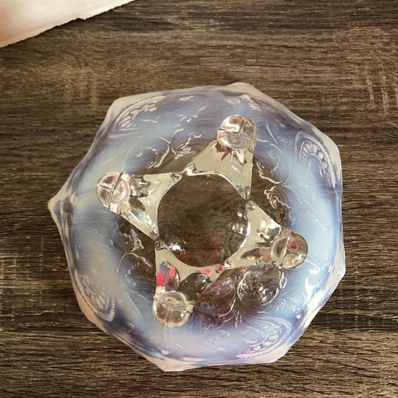 Antique Northwood Inverted Fan and Feather Footed Card Receiver Bowl - Picture 7 of 10